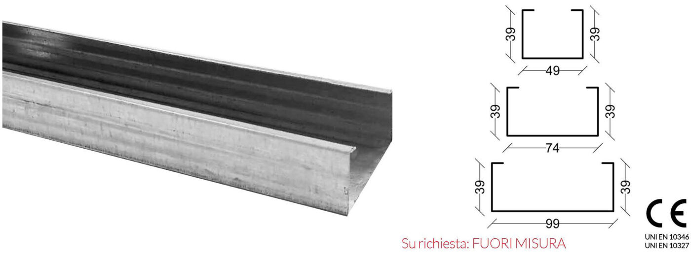 6-montanti-standard ProfilCart profili per cartongesso made in Italy www.profilcart.it